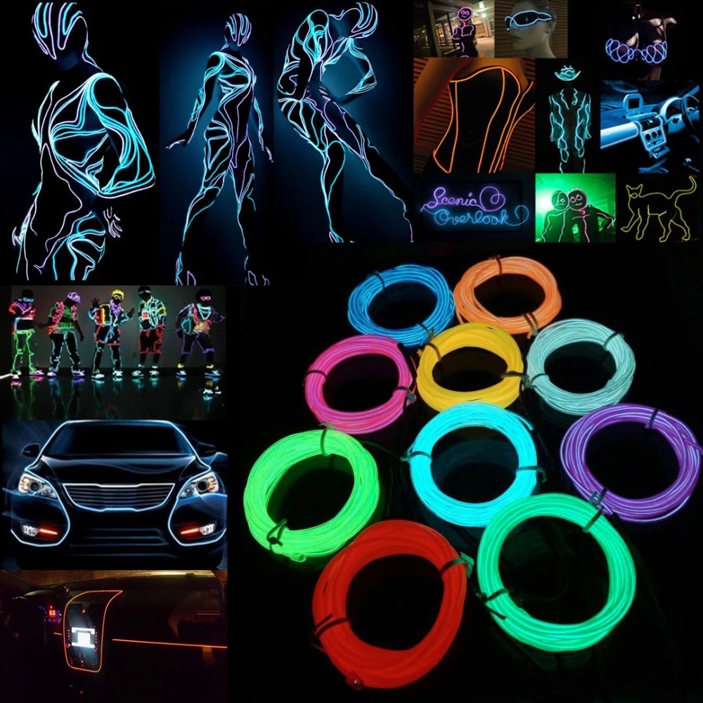 10 м/5 м/3 м/1 м 3 В аккумулят – обзор и цена Led El Wire